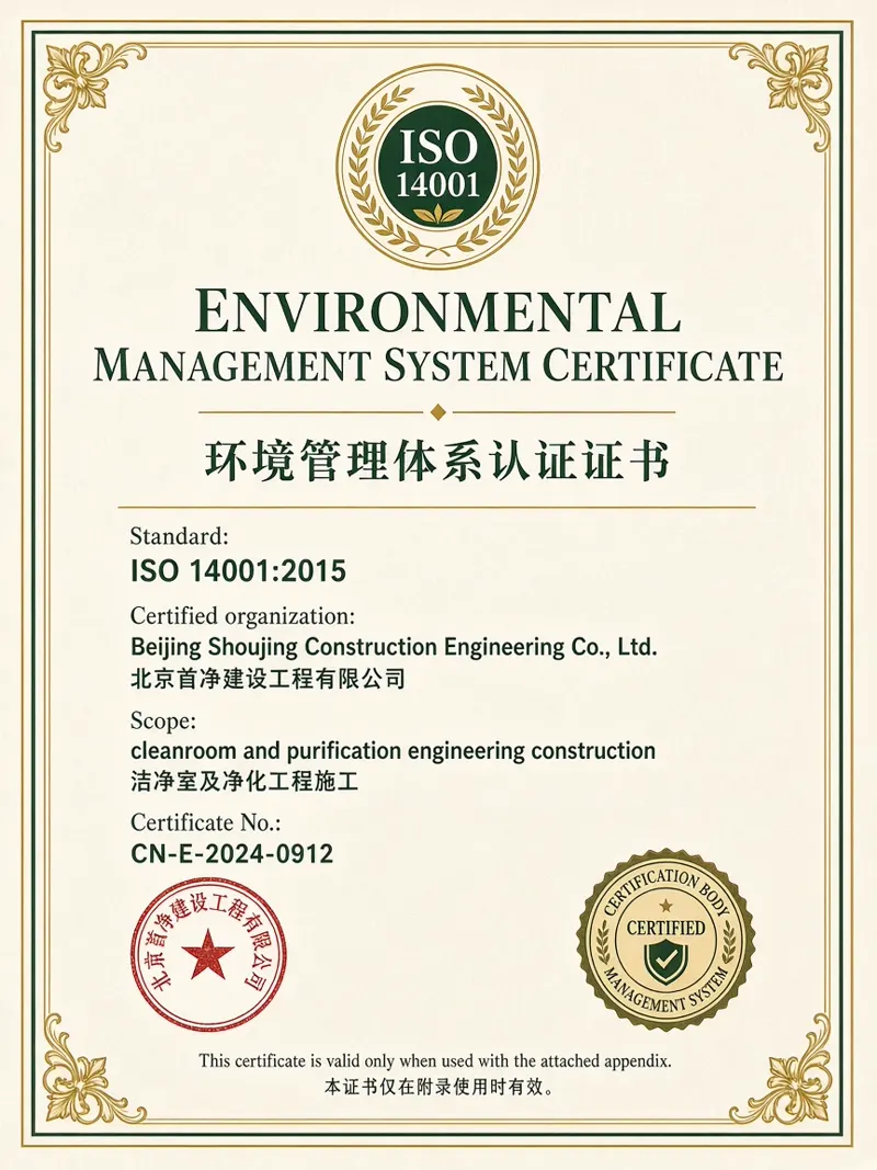 ISO 14001证书